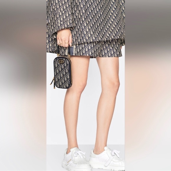 SOLD-Christian Dior blue Oblique Jacquard phone holder - Picture 5 of 11